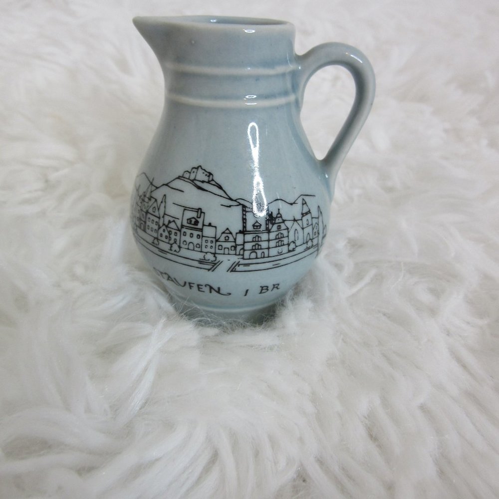 Vintage Mini Pitcher Staufen BR Bavaria Germany Souvenir Blue 1959 Collectible